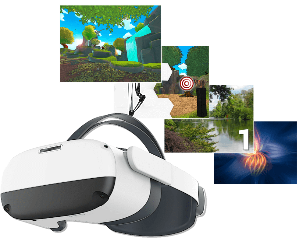 VR Essential - Rehabilitation in immersiven Umgebungen, mit eigenständiger VR-Brille.